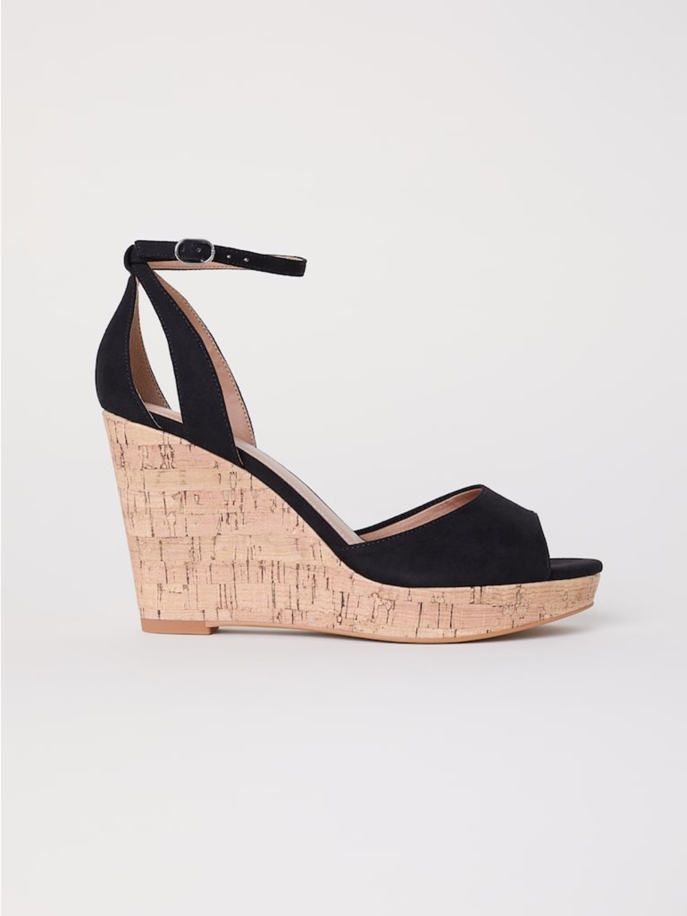 H&M Black Wedge Sandals